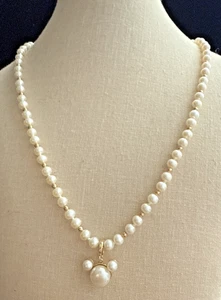 DISNEY Perla Cultivada Mickey Potenciador y Collar Oro 14 kt - Imagen 1 de 14