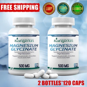 500mg Magnesiumglycinat hohe Absorption, verbesserter Schlaf, 120 Kapseln - 2er Pack - Bild 1 von 11