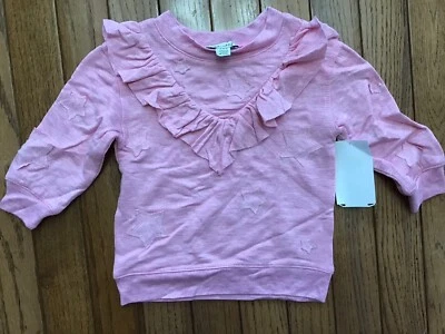 New Splendid Girls Pink Pullover Sweater 3-6 Months Stars Viscose Elastane - Image 1 of 4