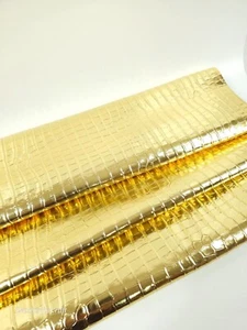 Cuero de cocodrilo dorado metálico textura en relieve increíble relieve CROCK2 - Imagen 1 de 3
