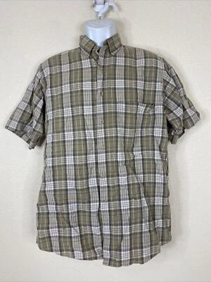 Camisa David Taylor Hombres Talla L Verde A Cuadros Abotonada Manga Corta Talla Falta Etiqueta Foto 1 de 4