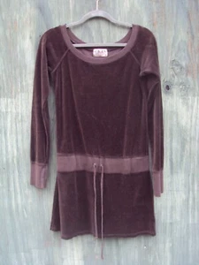Juicy by Juicy Couture langärmeliges braunes Velourskleid Medium - Bild 1 von 15