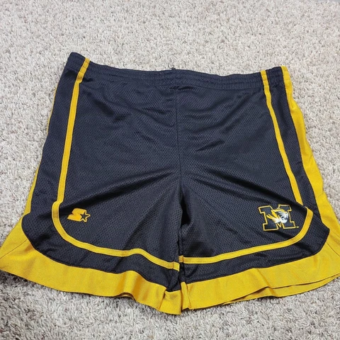 University of Missouri Mizzou Tigers Shorts Adult Large Starter Black Gold RARE Cover