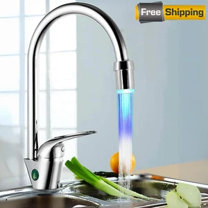 7-Color LED Light-Up Faucet, Water-Saving Aerator Tap for Kitchen & Bathroom 1pc - Picture 1 of 8