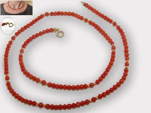 Collana per Donna in Corallo Rosso VERO e Oro 18 kt da 750 di pietra naturale a - Picture 1 of 4