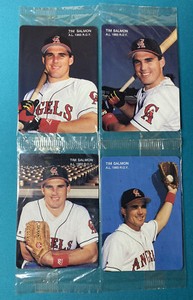 1994 Mother's Cookies TIM SALMON - 4 Card Set Anaheim Angels UNOPENED