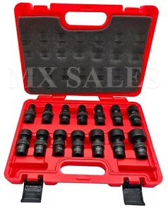 14pc 1 /2" Drive SAE Cr-MO Swivel Shallow Universal Impact Socket Set - Picture 1 of 3