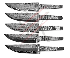 Coltello in acciaio Damasco bianco lame coltello per fare coltello Puukko lotto di 5 fatti a mano - Foto 1 di 3