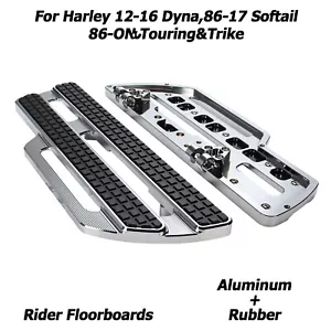 Rider Floorboards For Harley 12-16 Dyna,86-17 Softail,1986-ON Touring Footboards - Picture 1 of 10