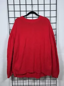 Vintage 90's STRUCTURE Knit Cotton Crewneck Sweater Mens XL Red Cottagecore - Picture 1 of 6