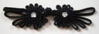 Vintage Black Rhinestone Centers 1" x 3 3/4" Frog Closure EF-79b