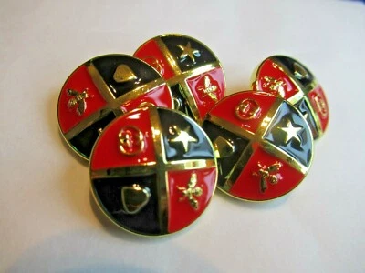 Gucci 5 buttons  GOLD  red BLACK tone 20 mm   BUTTONS THIS IS FOR 5 - Image 1 of 3