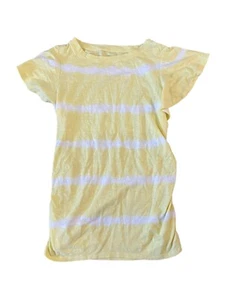 Maternity Flutter Short Sleeve Tie Dye Knit Top - Isabel Maternity, Yellow Small - Picture 1 of 4