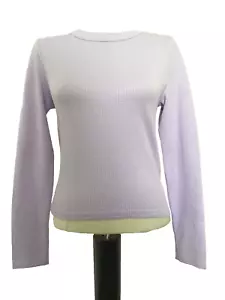 NO BOUNDARIES PURPLE WAFFLE KNIT STRETCH LONG SLEEVE CREW TEE SHIRT Sz. Jr. L* - Picture 1 of 7