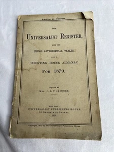 Antique Astronomical Tables 1879  Pamphlet Universalist  144 years old - Imagen 1 de 8