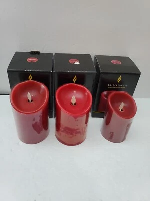 (3) VELA PILAR PERFUMADA CANELA BORGOÑA 5" LUMINARA CON TEMPORIZADOR DE 5 HORAS LOTE DE 3 Foto 1 de 4