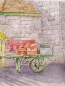 Corfe Castle Eisenbahn, Künstler signierter Druck, ca. 16"x11' - Bild 1 von 4