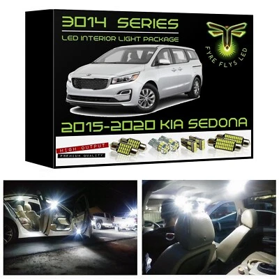 White LED interior lights package kit for 2015-2020 Kia Sedona 3014 Series +Tool - Imagem 1 de 4