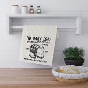 Toalla de té rústica pan diario pan casero regalo para cocineros caseros, estilo vintage - Imagen 1 de 5