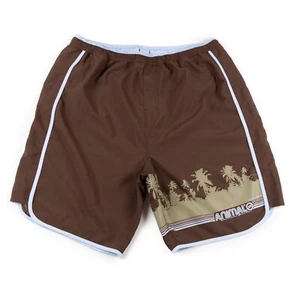 Y2K Animal Swim Board Shorts Mens XLARGE Brown Surfer Relaxed Fit - Picture 1 of 11