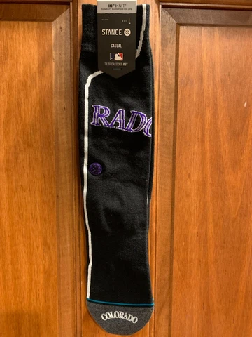 Stance Infiknit Colorado Rockies Alt Jersey 2 Socks Men's L 9-13 BRAND NEW Cover