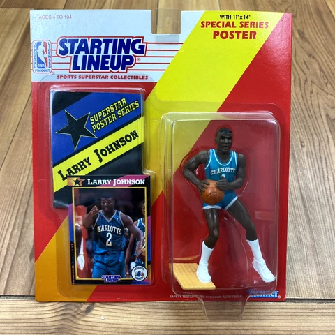 UNOPENED Starting Lineup 1993 Larry Johnson Charlotte Hornets NBA Action Figure Cover