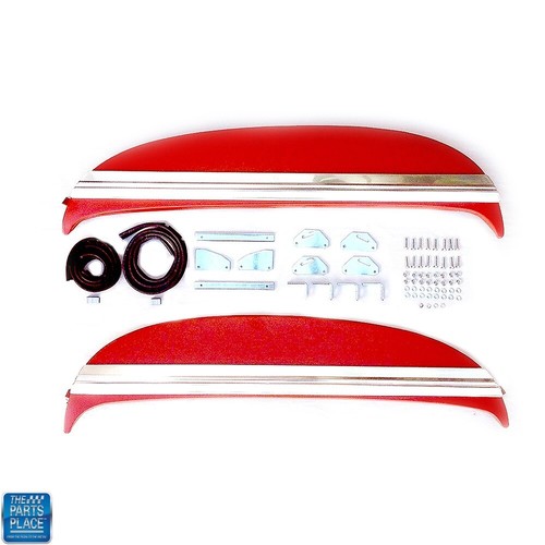 1967 Impala Rear Inner Fender Wells Skirts with Moldings and Hardware ...