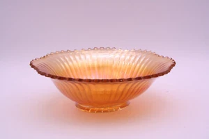 EAPG Carnival Glass Ruffled Bowl - Marigold "Smooth Rays" Imperial Glass Co. - Picture 1 of 9