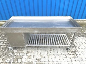 DOJA TEC Mesa de masa Caja de masa Mesa de panadería Acero inoxidable 240x80x97cm - Imagen 1 de 5