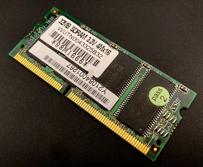 NEC 32MB 3.3v 4MX16 PC100 4Mx16 SODIMM, WUTN0043325B32 - Image 1 of 3