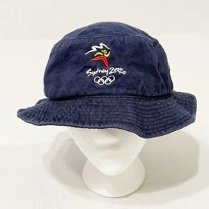 2000 Sydney Australia Olympics Bucket Floppy Hat 100% Cotton OSFM Navy Vtg Y2K - Picture 1 of 9