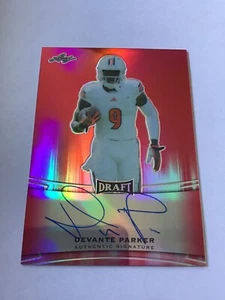 2015 Leaf Metal Devante Parker Red Rookie Auto 2/5 Dolphins Hot! - Picture 1 of 2