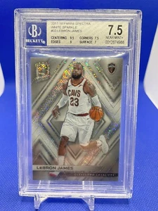 Lebron James 2017-18 Panini Spectra White Sparkle Prizm BGS 7.5 - Picture 1 of 2