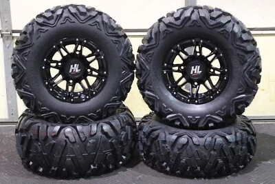 POLARIS SPORTSMAN 400 26" QUADKING ATV TIRE & HL3 BLK WHEEL KIT POL3CA BIGGHORN - Image 1 of 4
