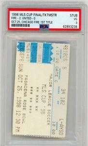 1998 MLS CUP PSA TICKET STUB DC UNITED CHICAGO FIRE MAJOR LEAGUE SOCCER RARE OLD - Picture 1 of 2