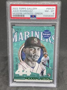 Julio Rodriguez #d/250 RC 2022 Topps Gallery Modern Artists Green Rookie PSA 8