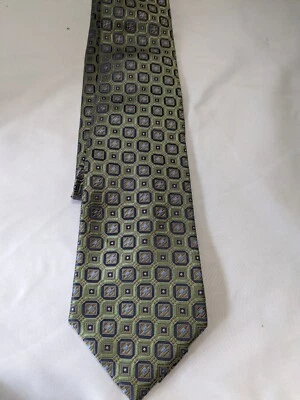 Corbata de seda geométrica verde claro Jones New York para hombre Foto 1 de 2