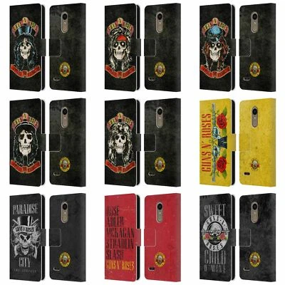 OFFICIAL GUNS N' ROSES VINTAGE LEATHER BOOK WALLET CASE FOR LG PHONES 1 - Image 1 of 4