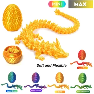 8"/12" Long Surprise Dragon Egg - Articulating Gemstone Fidget Toy, 3D Printed - Picture 1 of 24