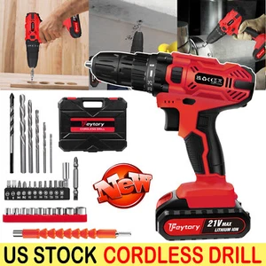 Taladro atornillador eléctrico inalámbrico 29 brocas y 1 o 2 piezas kit de herramientas de batería de 1,5 Ah - Imagen 1 de 18