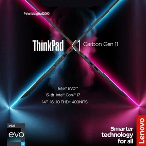 Lenovo ThinkPad X1 Carbon Gen11 WUXGA( 1920*1200)14 IPS 13th-i7 32G 512GB SSD - Picture 1 of 1