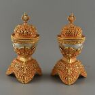 Fine Quality Gold & Silver Plated Buddhist Tibetan Ritual Copper Kapala Set