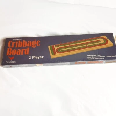Vtg Solid Wood Cribbage Board, No. 62 Continuous Track Hidden Pegs New Sealed - Image 1 of 4