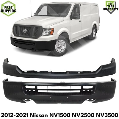 Front Bumper Cover & Bumper Primed For 2012-2021 Nissan NV1500 NV2500 NV3500 - Изображение 1 из 4
