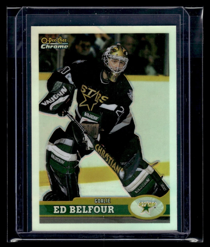 1999 O-Pee-Chee Chrome Refractor #153 Ed Belfour Stars HOF EXMT - Image 1 of 2