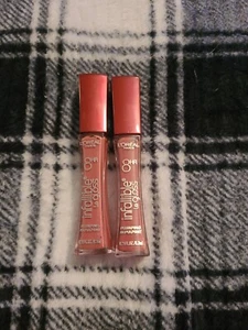 2 tubes L'Oreal Paris Infallible 806 PLUMPED TAWNY 8 HOURS CORAL PLUMPING GLOSS - Picture 1 of 3