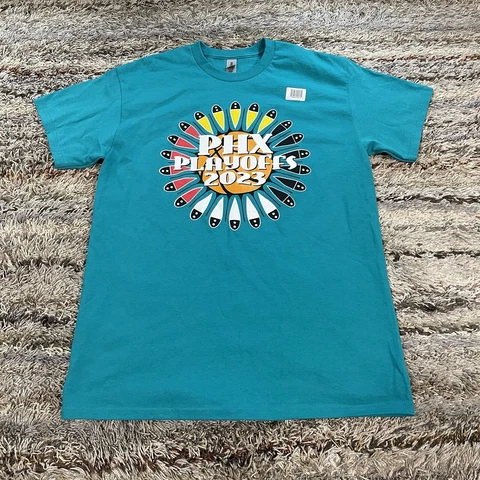 NBA Phoenix Suns 2023 Playoffs City Edition T-Shirt Teal Mens Size Medium SS Cover