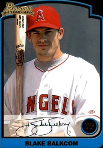 2003 Bowman Draft Anaheim Angels Baseball Card #64 Blake Balkcom Rookie