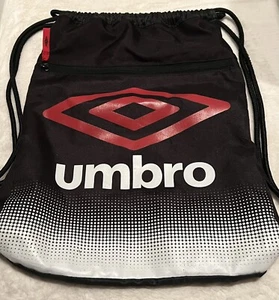 UMBRO Cinch Sack Backpack School Gym Tote Bag Black Red White Fast Shipping - Picture 1 of 4