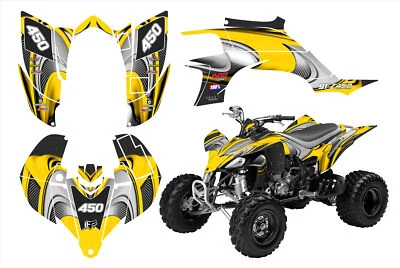 2003 - 2013 Yamaha YFZ 450 Carb graphics decal kit 24 mil racing vinyl #3737 RED - Image 1 of 4